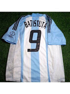 Batistuta Argentina 2002 WORLD CUP PLAYER ISSUE Soccer Jersey L